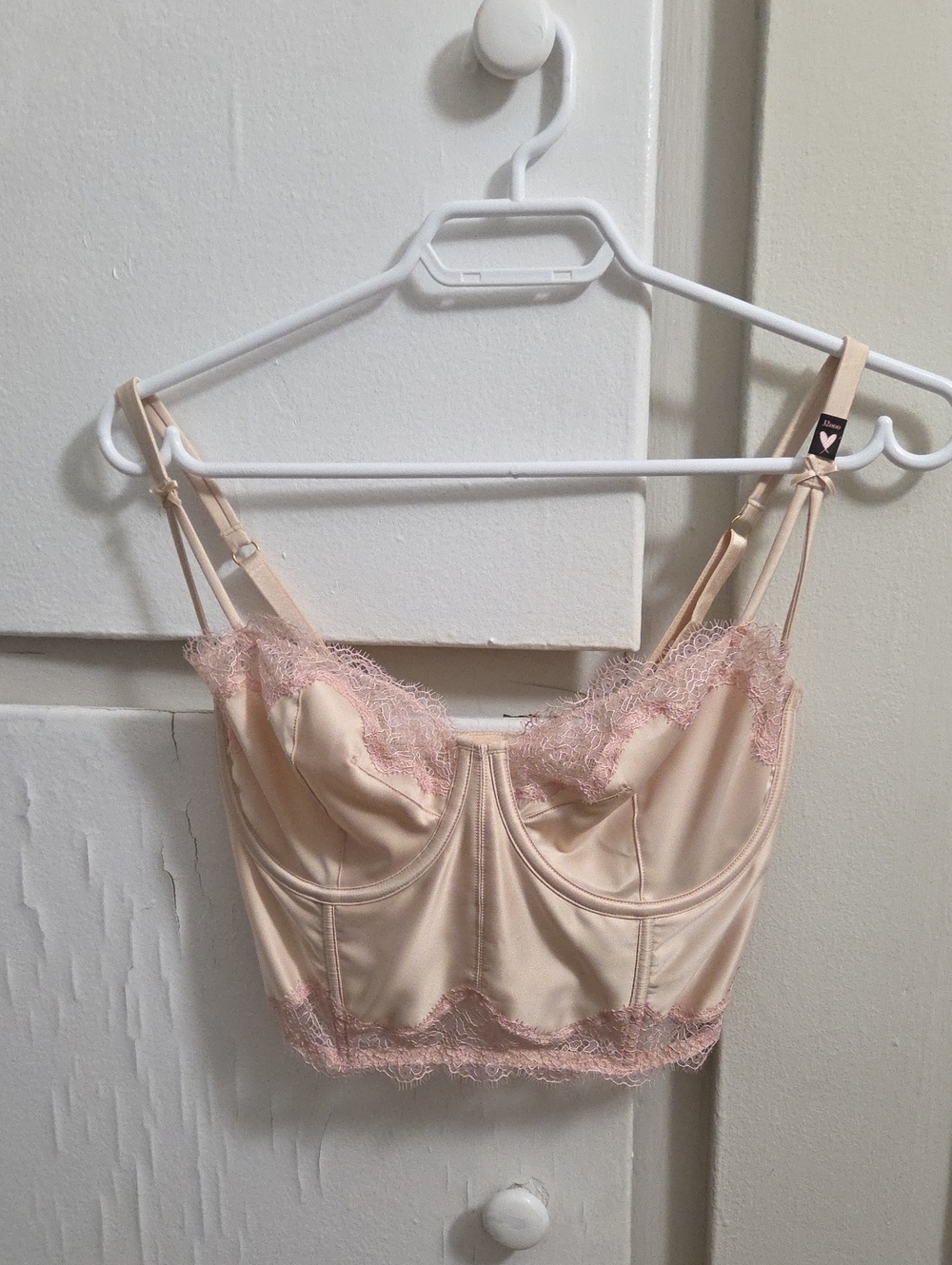 Vintage Victoria's Secret Blush Lace Longline Bustier